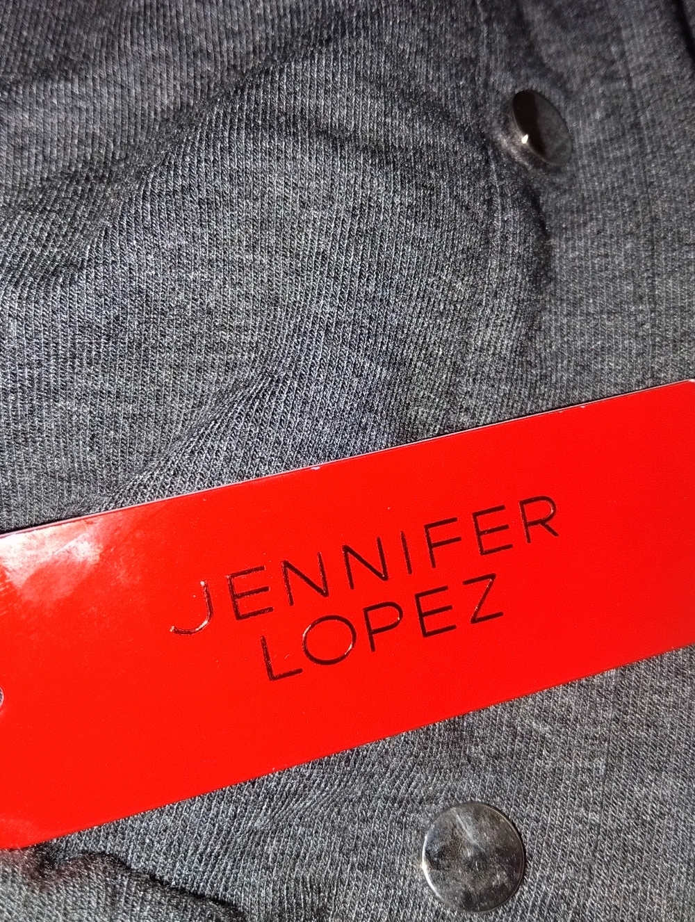 Jennifer Lopez Jlo Women's One Shoulder Snap Charcoal Gray Sweatshirt  Xl New - Picture 4 of 8